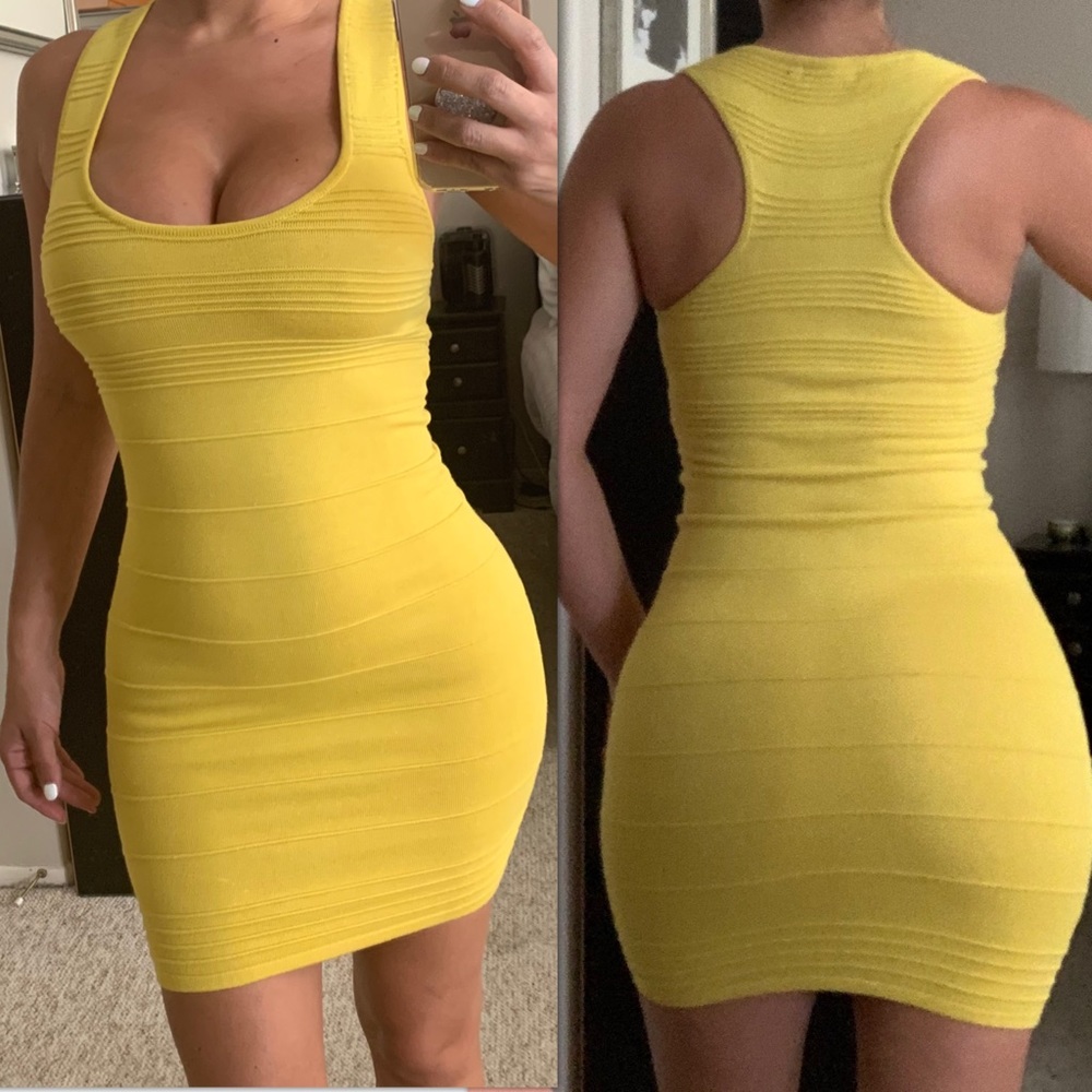 Yellow bandage dress